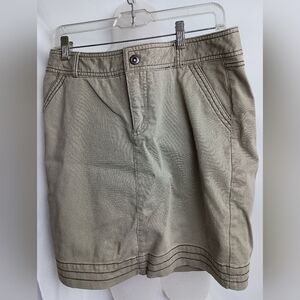 Olive Green CABELAS Khaki A-Line Skirt (#1,523)